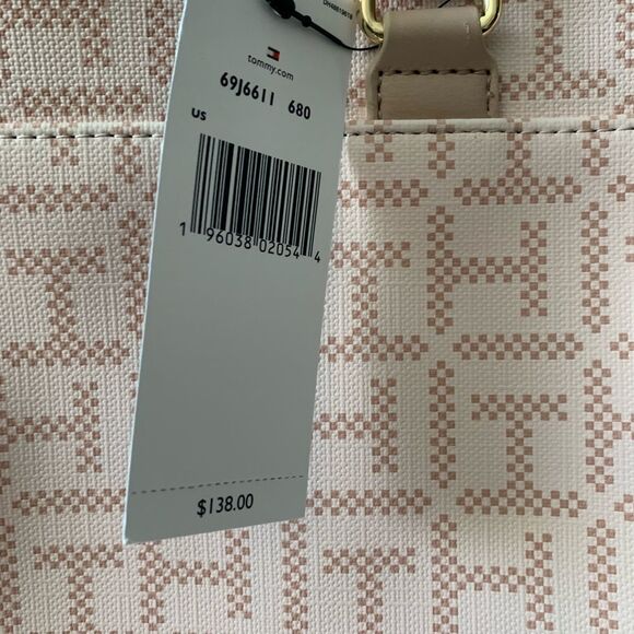 NEW TOMMY HILFIGER LARGE GEOMETRIC SHOULDER TOTE BAG - Picture 4 of 8